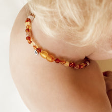 Load image into Gallery viewer, Soleil / Sunstone and Cognac Baby Necklace