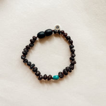 Load image into Gallery viewer, Peace / Turquoise and Dark Cherry Anklet