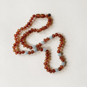 Ocean / Aquamarine and Cognac Adult Necklace