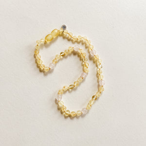 Rose / Rose Quartz and Lemon Necklace