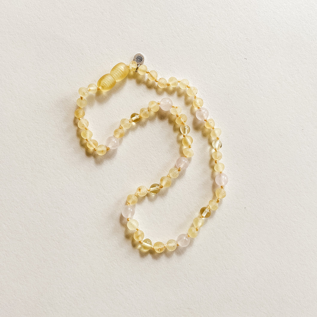 Rose / Rose Quartz and Lemon Necklace