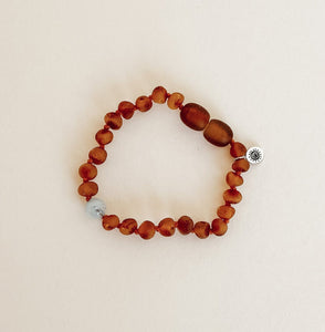 Ocean / Aquamarine and Cognac Bracelet/anklet